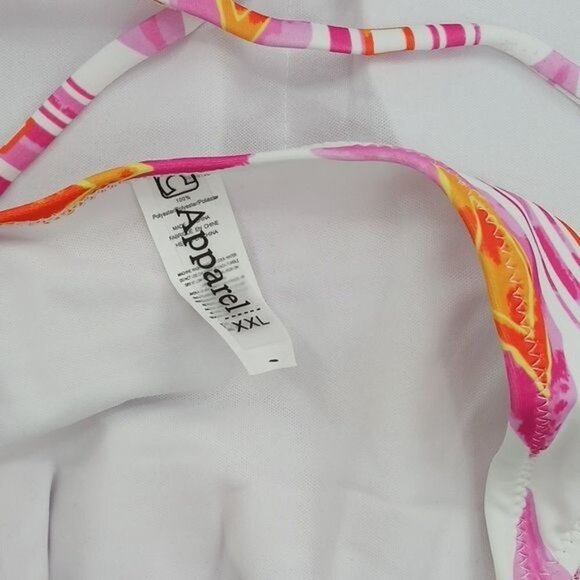 Cupshe Bikini Cheeky String Pink White Geometric Beach Summer Womens Size 2XL - Picture 6 of 6